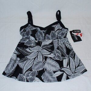 NWT Maxine Of Hollywood Tankini Top For Women Size 10 D Cup Swim Top